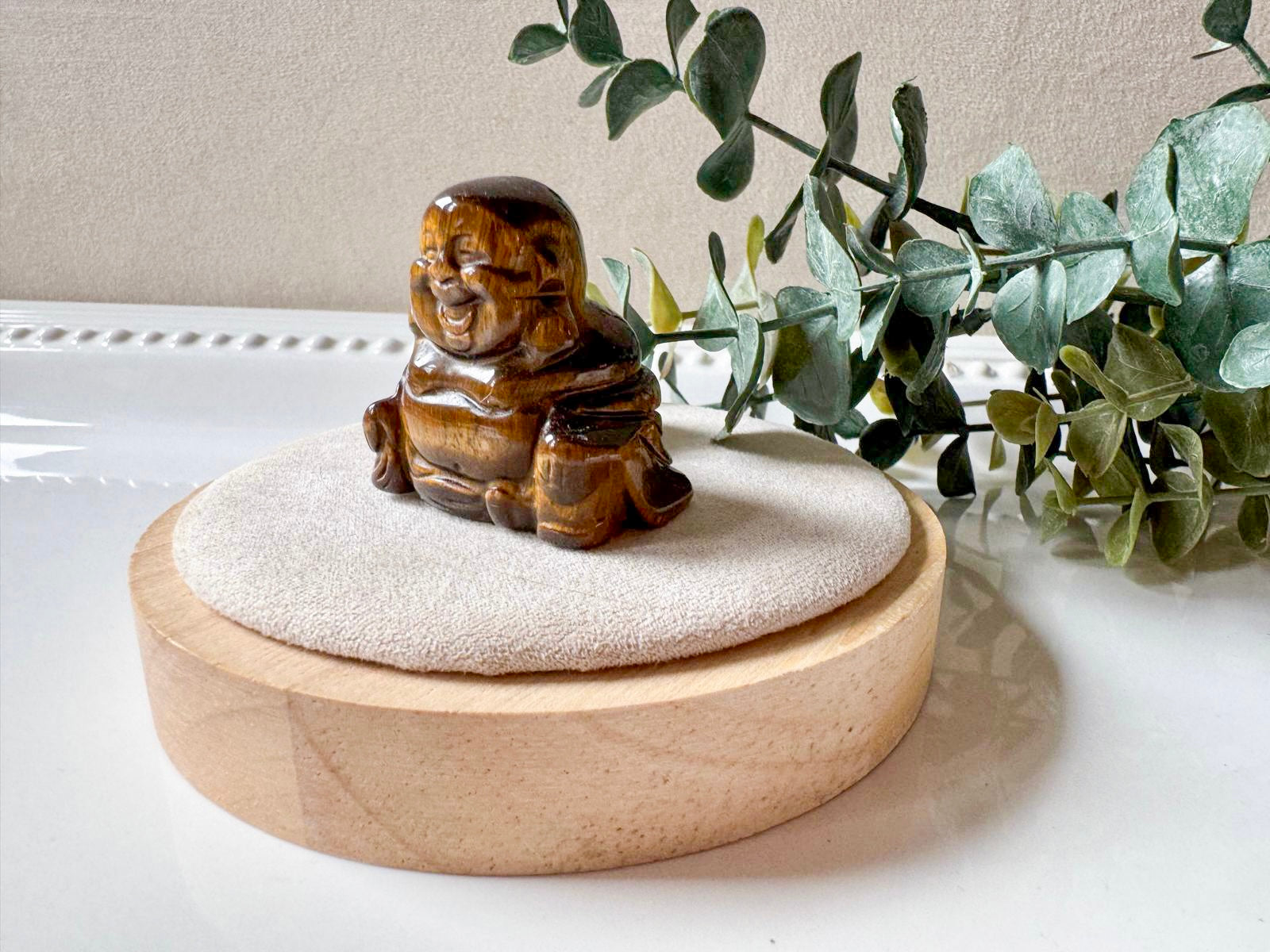 Happy Buddha Crystal Carving || 1.5"