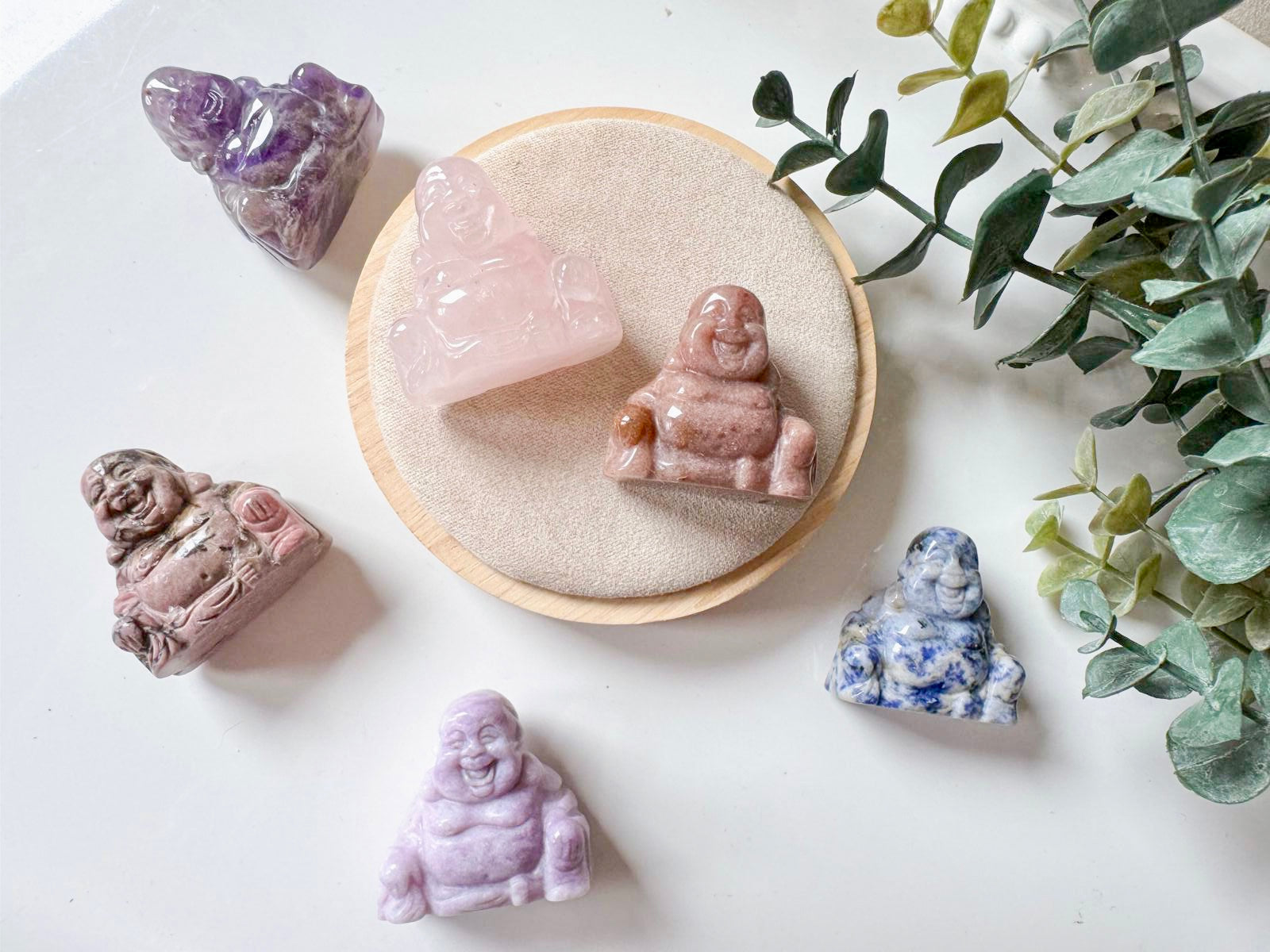 Happy Buddha Crystal Carving || 1.5"