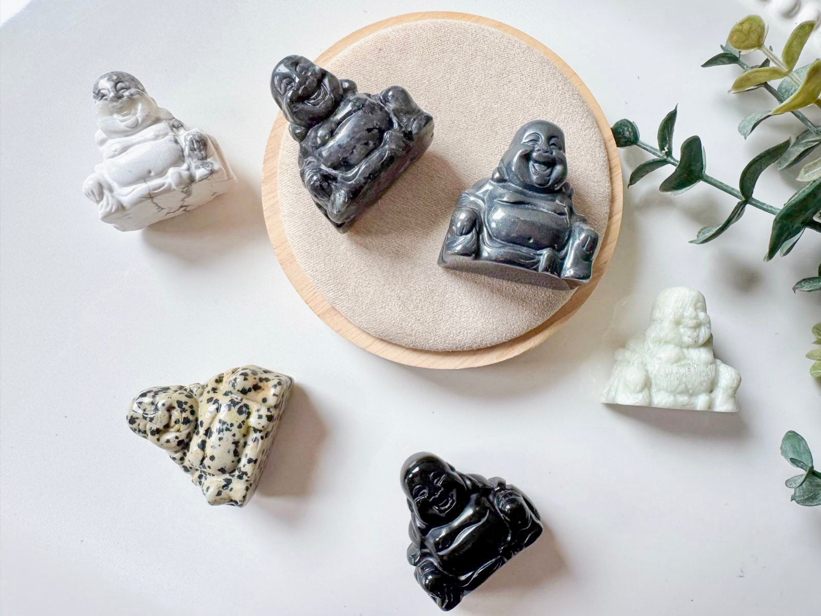 Happy Buddha Crystal Carving || 1.5"