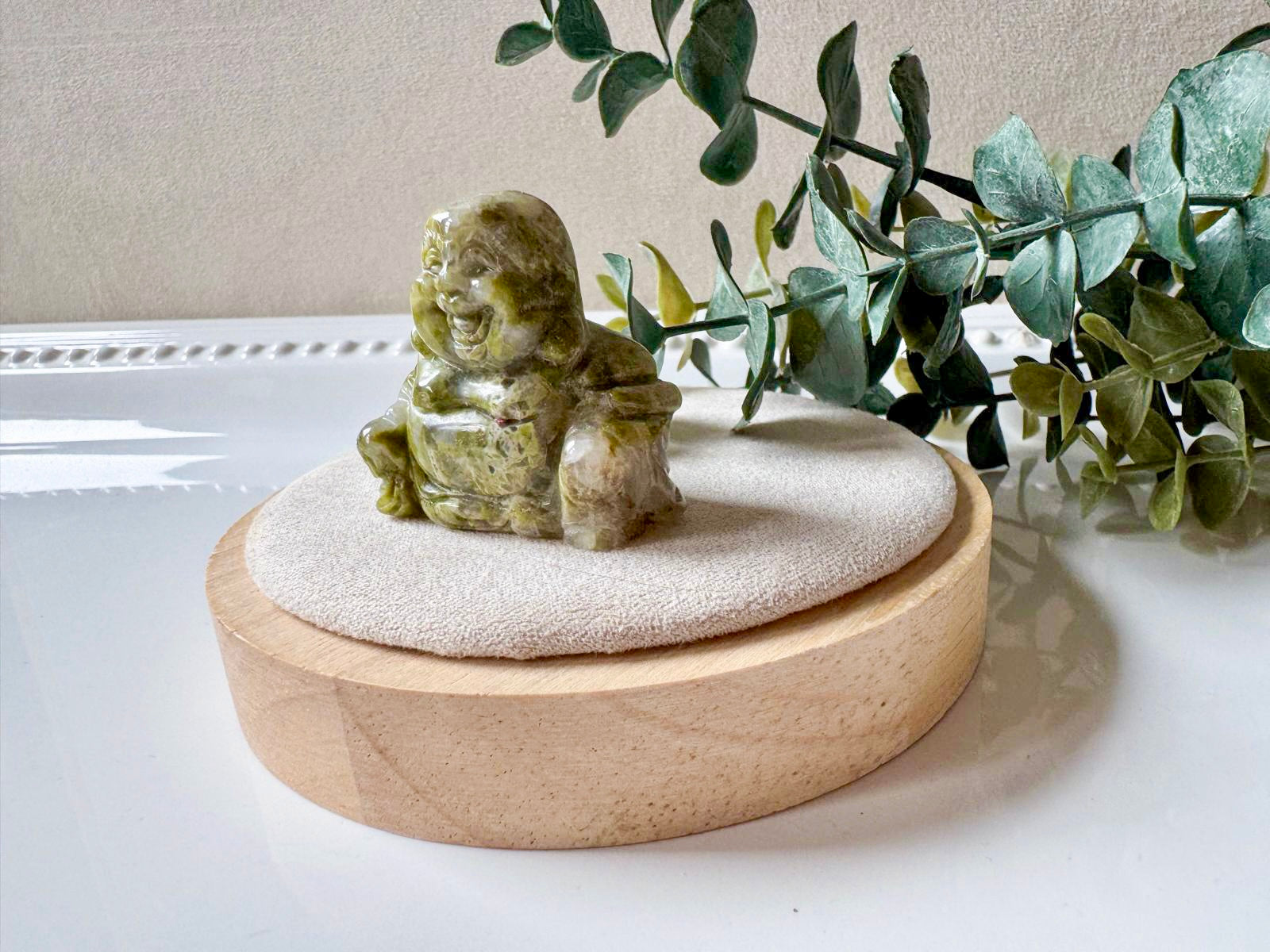 Happy Buddha Crystal Carving || 1.5"