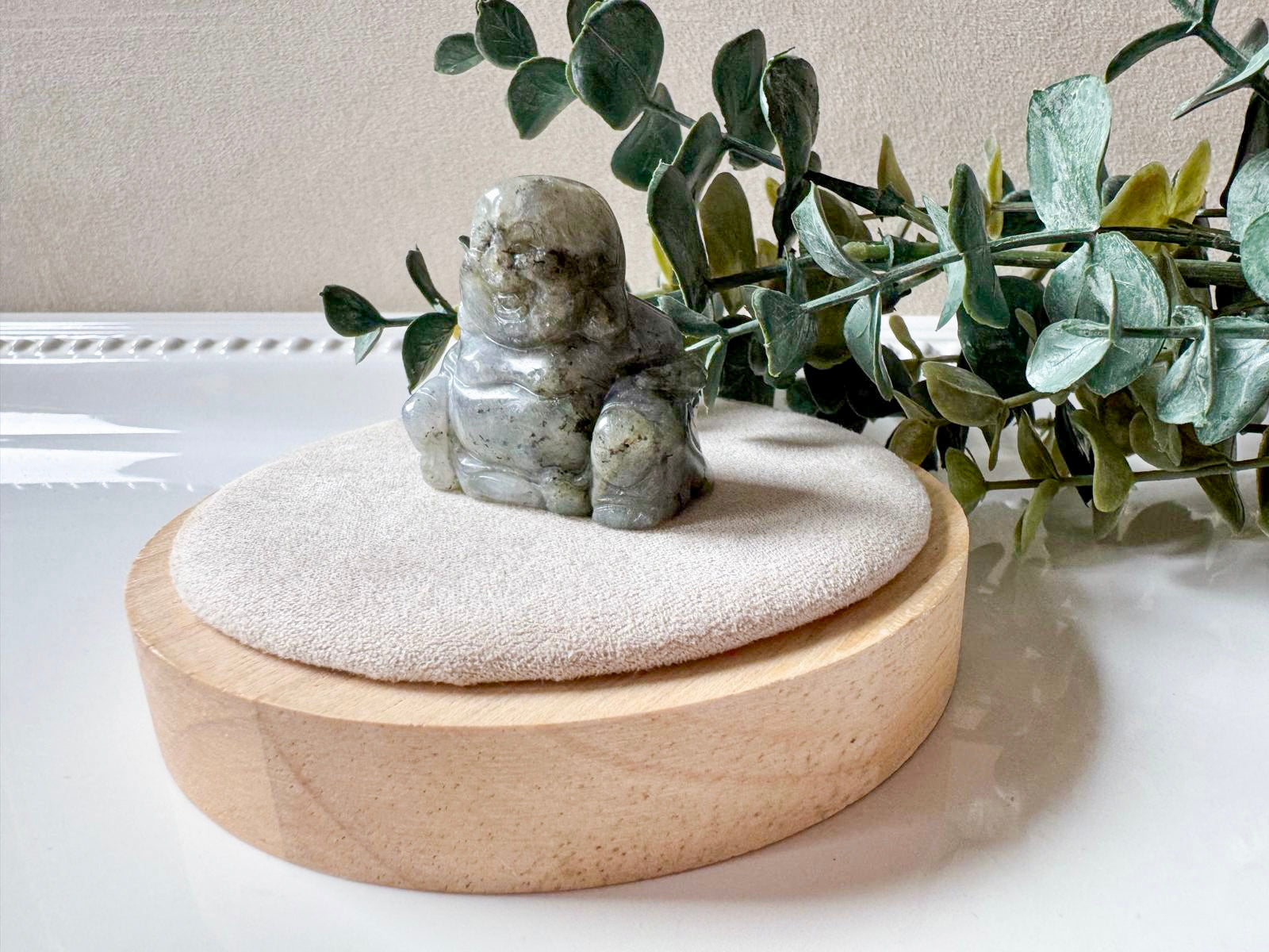 Happy Buddha Crystal Carving || 1.5"