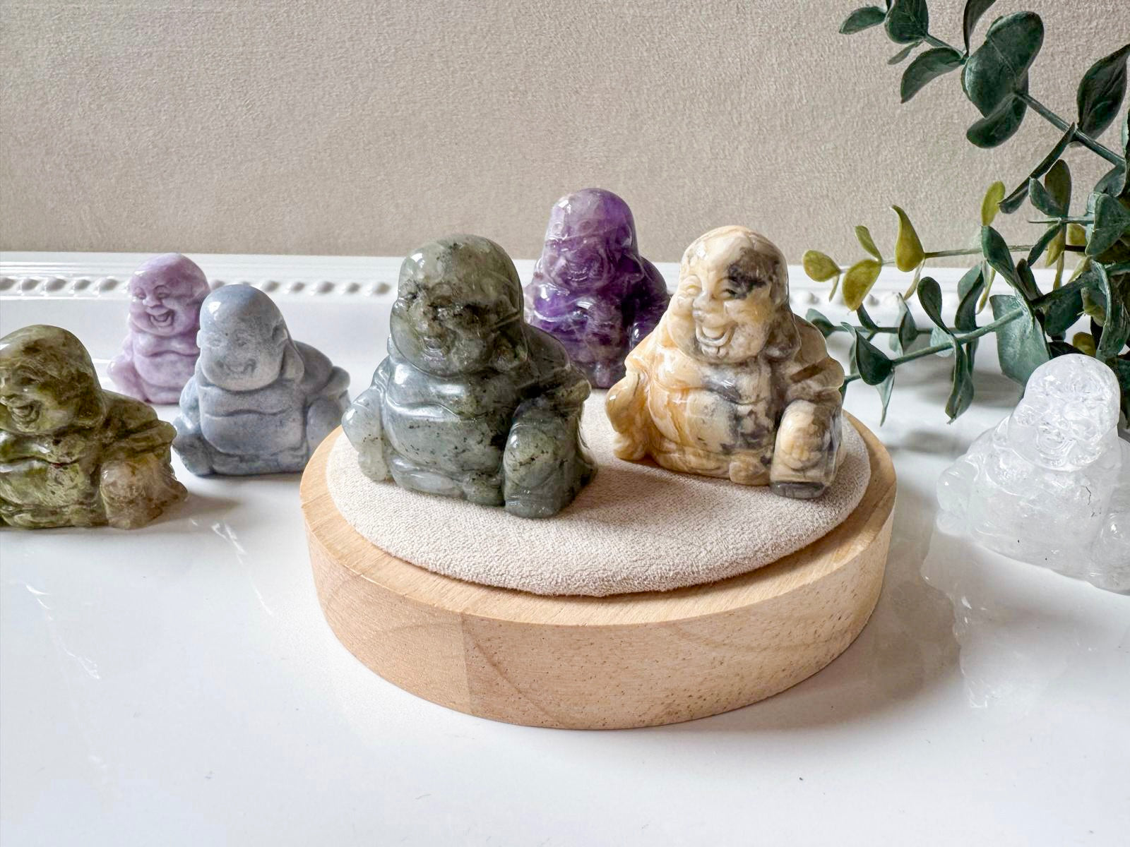 Happy Buddha Crystal Carving || 1.5"