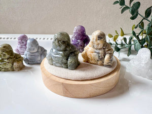 Happy Buddha Crystal Carving || 1.5"
