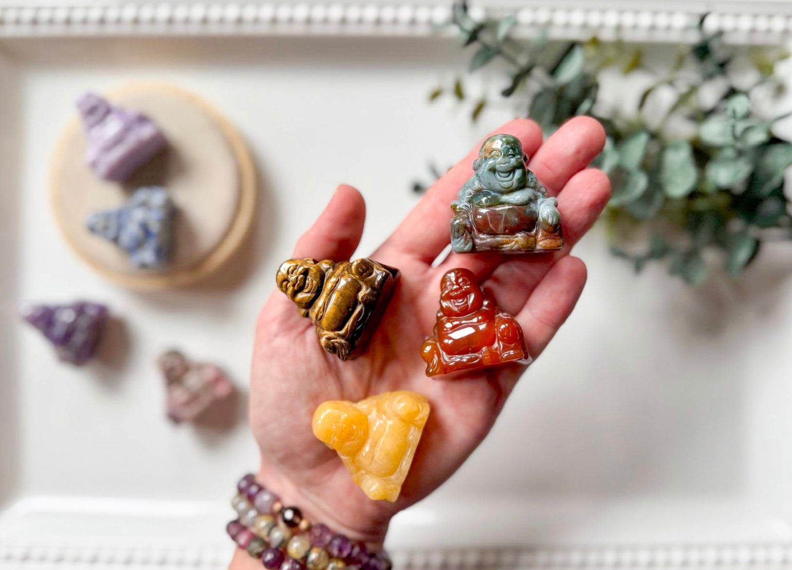 Happy Buddha Crystal Carving || 1.5"