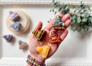 Happy Buddha Crystal Carving || 1.5"