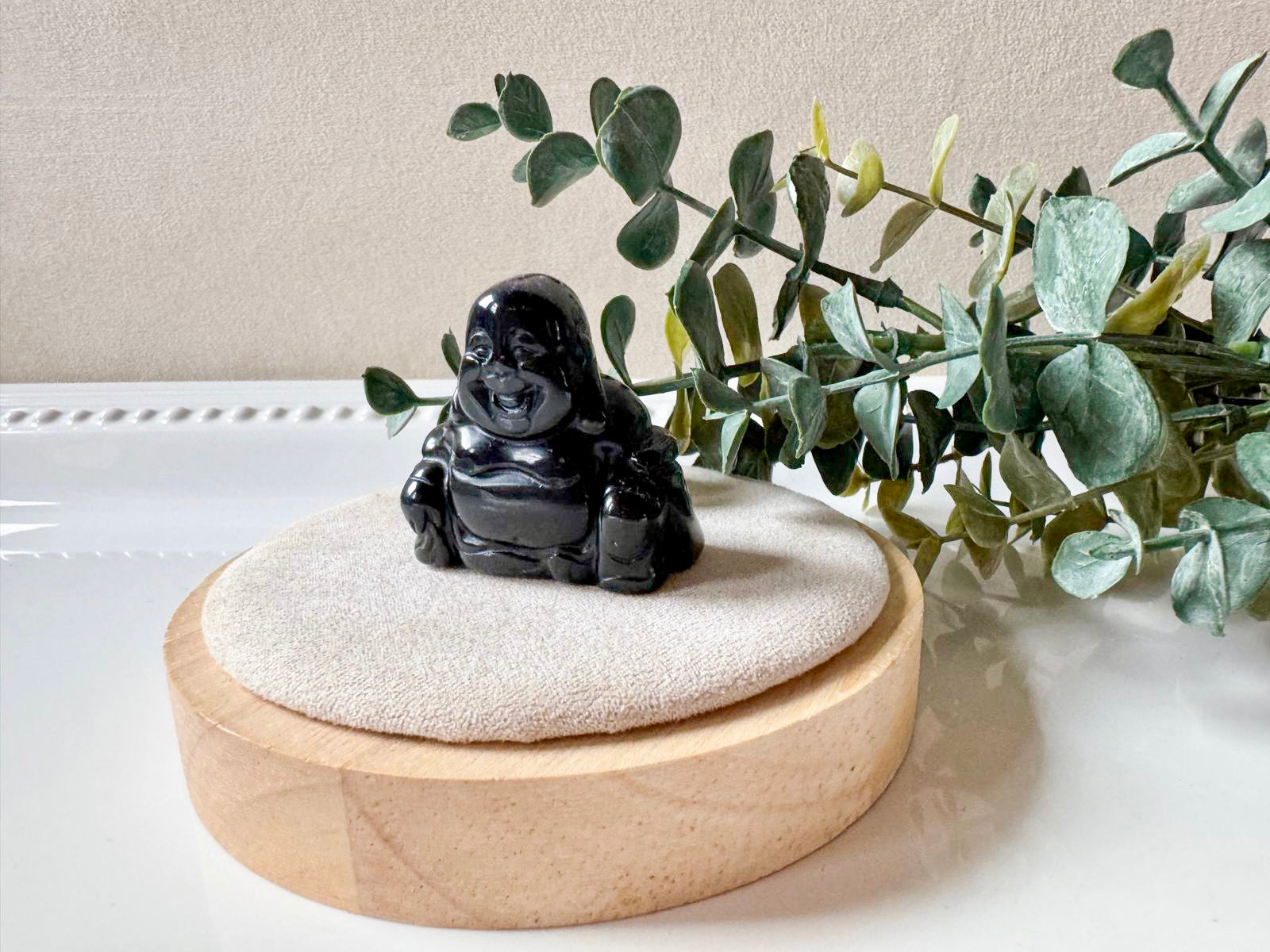 Happy Buddha Crystal Carving || 1.5"