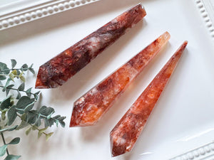 Hematoid (Fire) Quartz Cut Base Wand