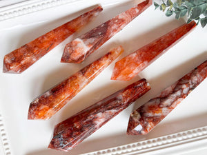 Hematoid (Fire) Quartz Cut Base Wand