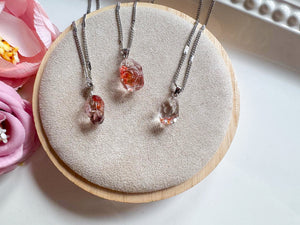 Hematoid Fire Quartz Faceted Gem Necklace