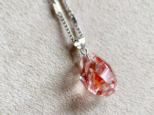 Hematoid Fire Quartz Faceted Gem Necklace