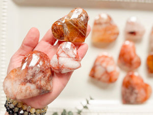 Hematoid Quartz & Golden Healer Hearts