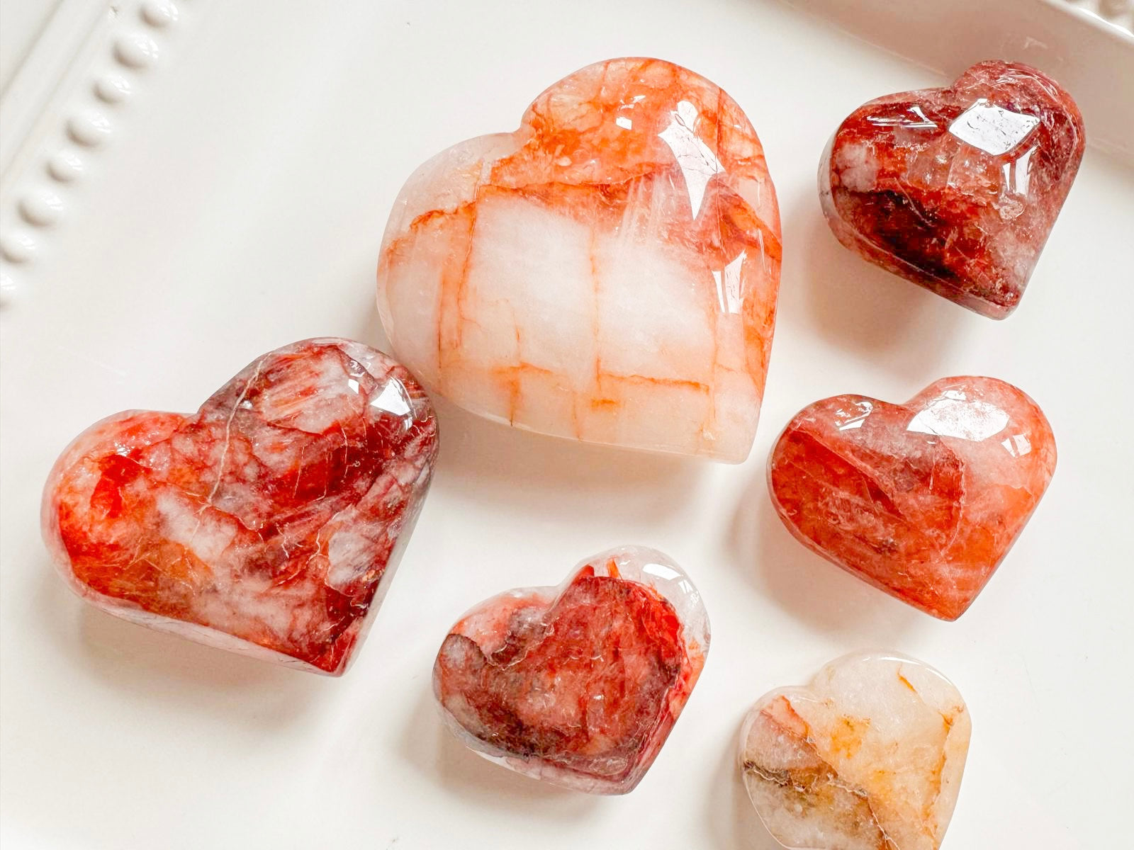 Hematoid Quartz & Golden Healer Hearts