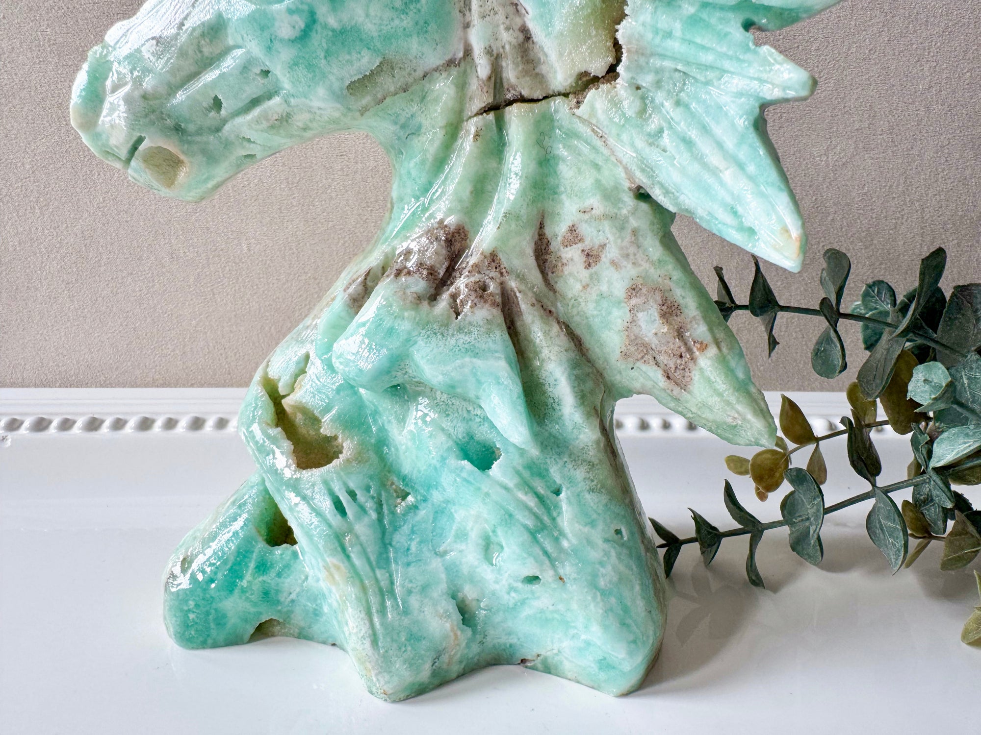 Hemimorphite Horse Carving