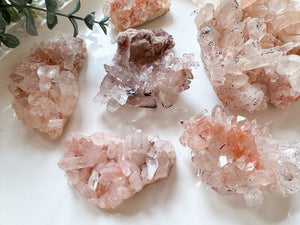 Himalayan Pink Samadhi Quartz Cluster || India