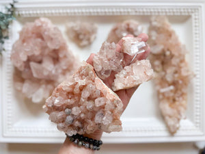 Himalayan Pink Samadhi Quartz Cluster || India