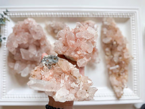 Himalayan Pink Samadhi Quartz Cluster || India