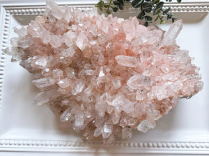Himalayan Pink Samadhi Quartz Cluster || India