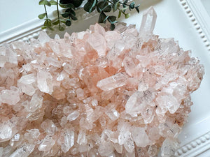 Himalayan Pink Samadhi Quartz Cluster || India