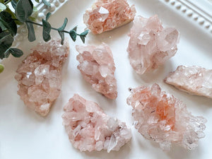 Himalayan Pink Samadhi Quartz Cluster || India