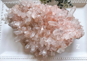 Himalayan Pink Samadhi Quartz Cluster || India - Z