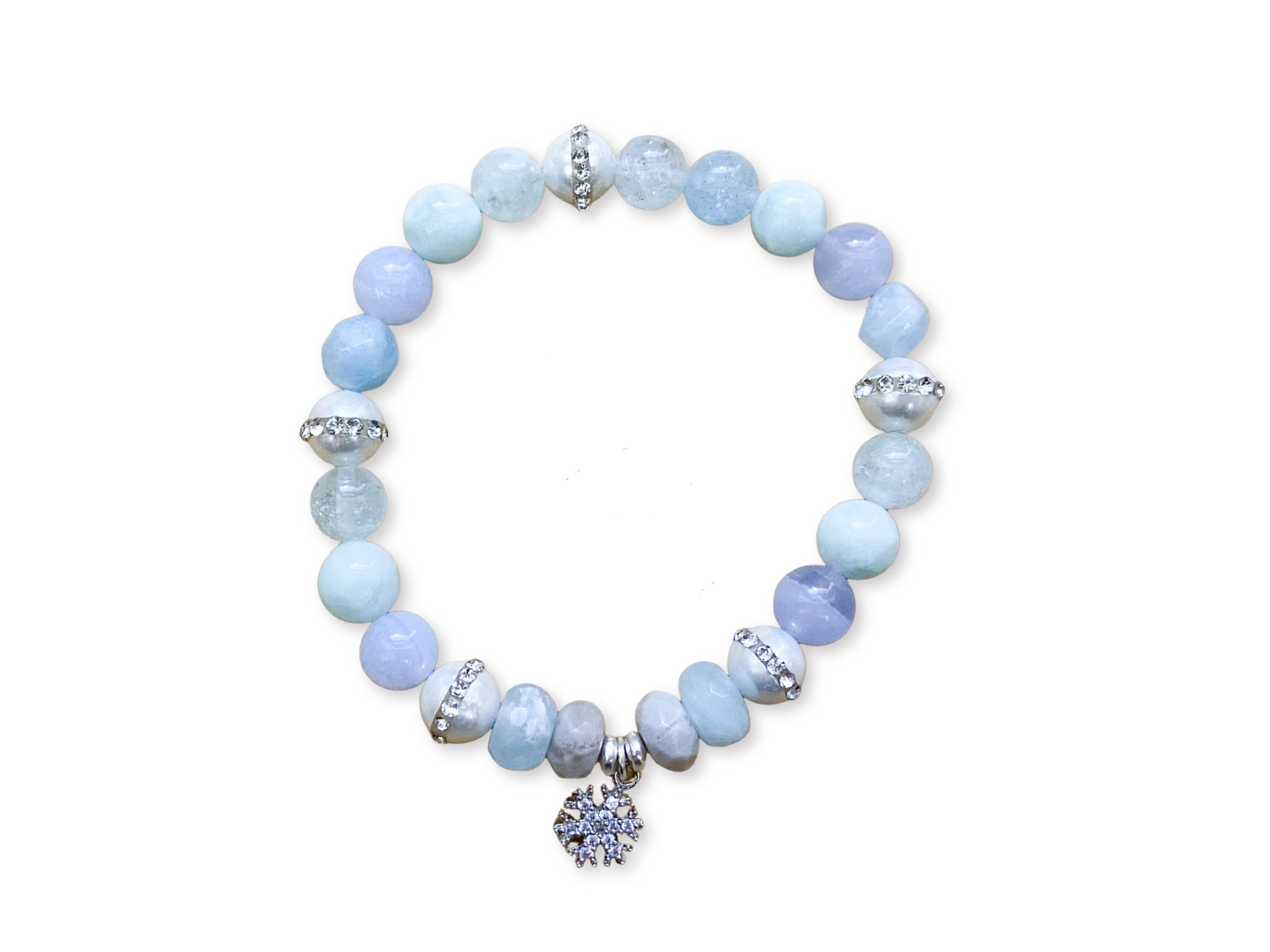 Holiday Collection || Aquamarine, Blue Lace Agate, Green Angelite & Silver Leaf Jasper || Reiki Infused