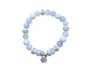 Holiday Collection || Aquamarine, Blue Lace Agate, Green Angelite & Silver Leaf Jasper || Reiki Infused