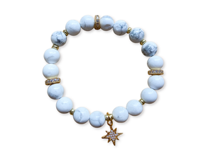 Holiday Collection || Howlite & Gold Star || Reiki Infused