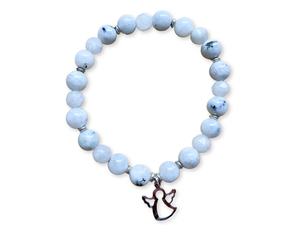 Holiday Collection || Rainbow Moonstone & Angel Charm || Reiki Infused