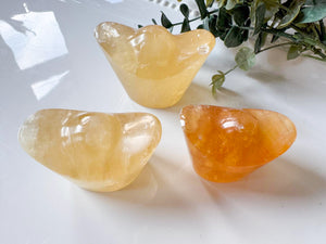 Honey Optical Calcite Yuanbao Ingot Carving