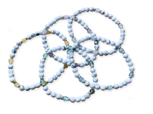 Howlite Beaded Anklet || Reiki Infused