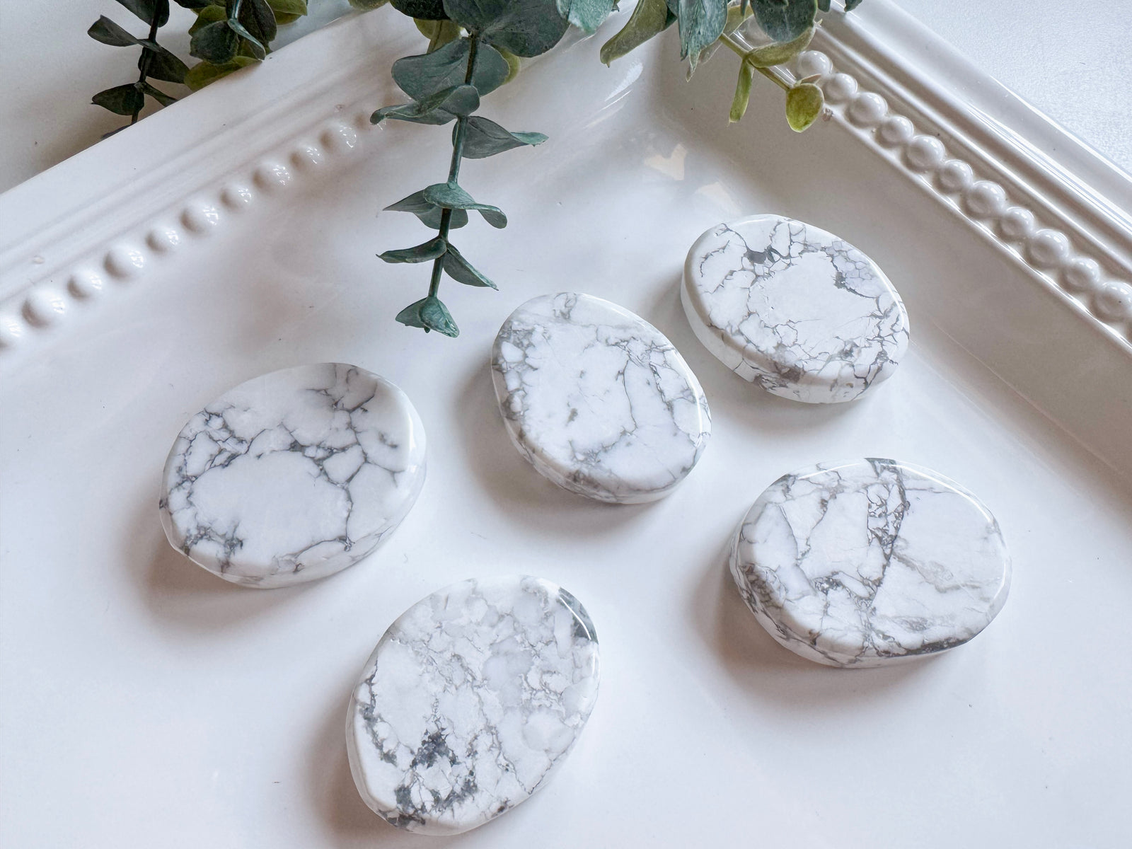 Howlite Flat Palm Stone
