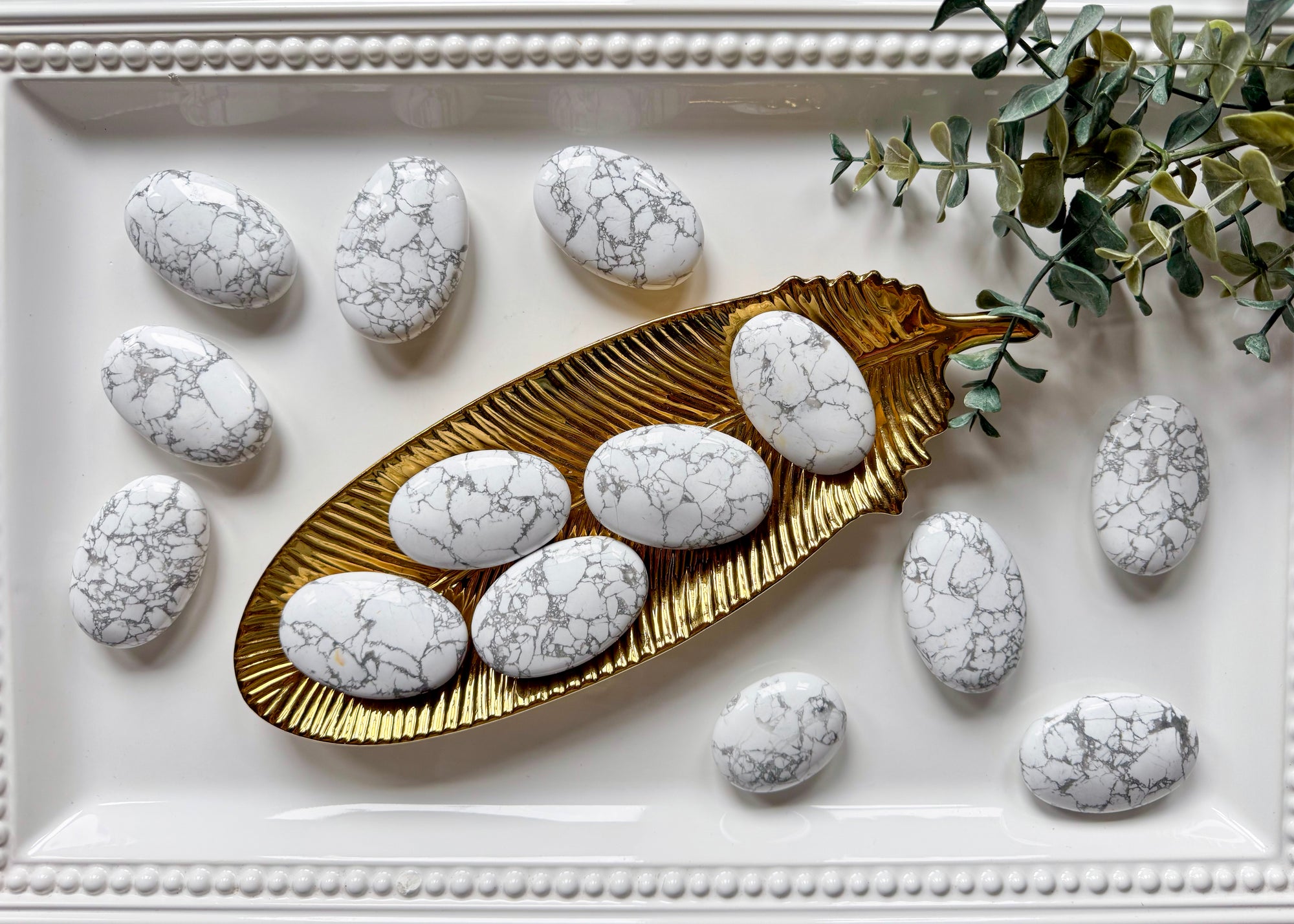 Howlite Palm Stone