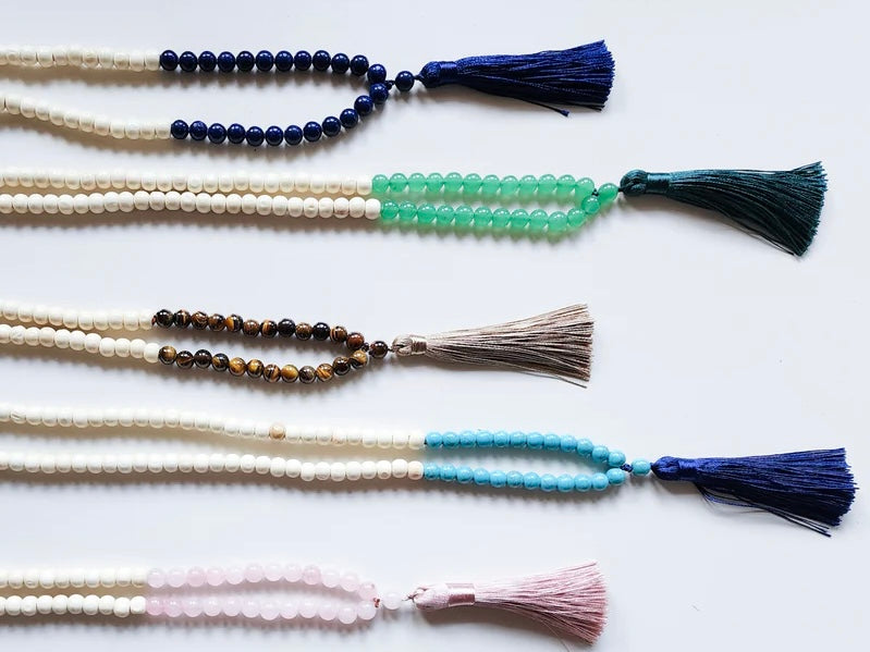 Rudraksha Wood & Crystal Bead Mala