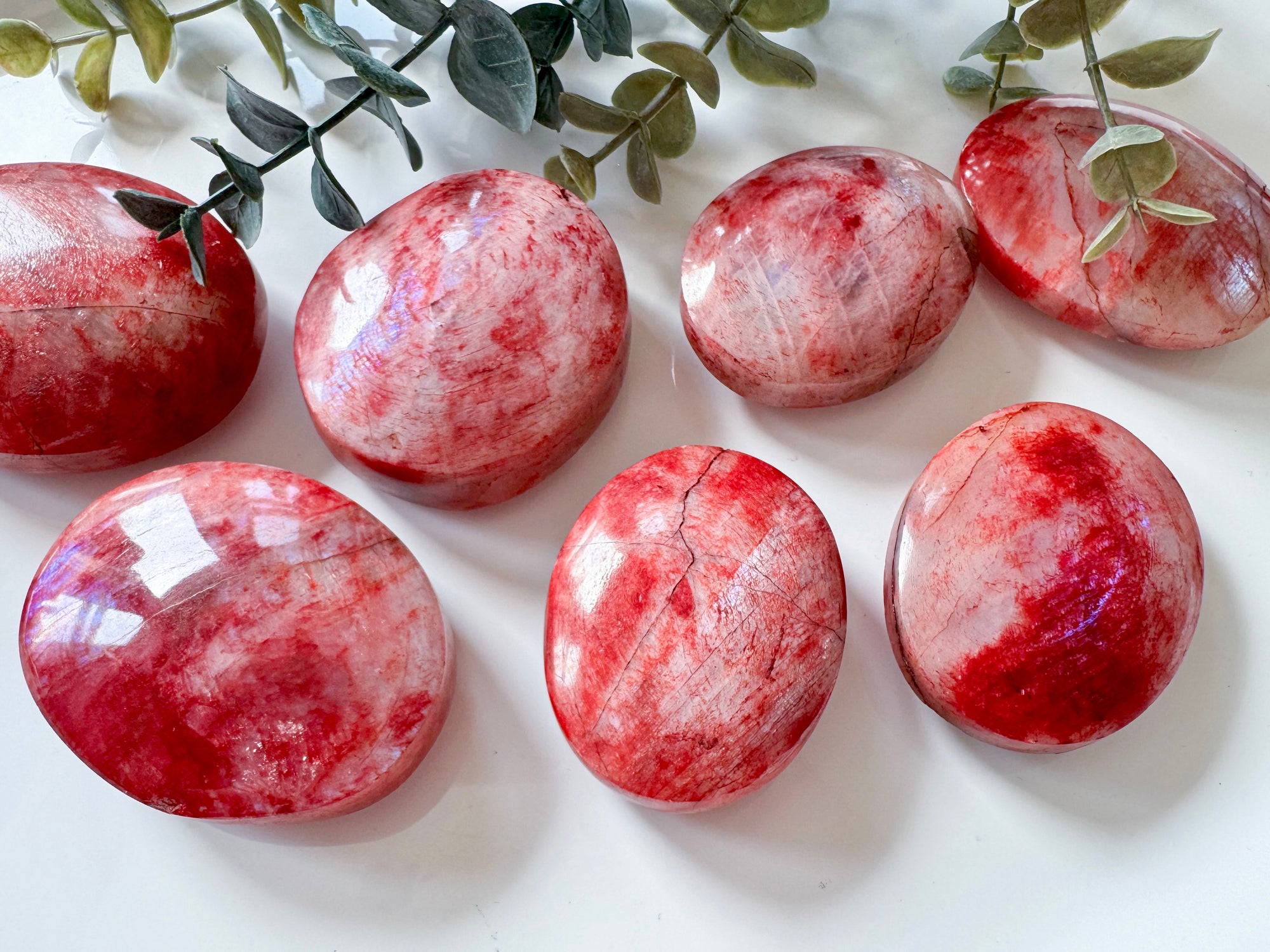 Red Moonstone Palm Stone