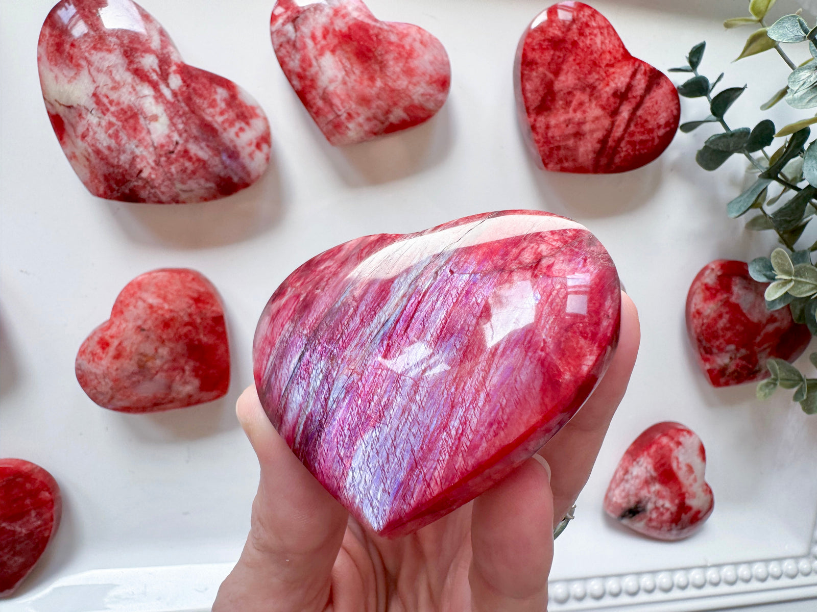 Red Moonstone Heart