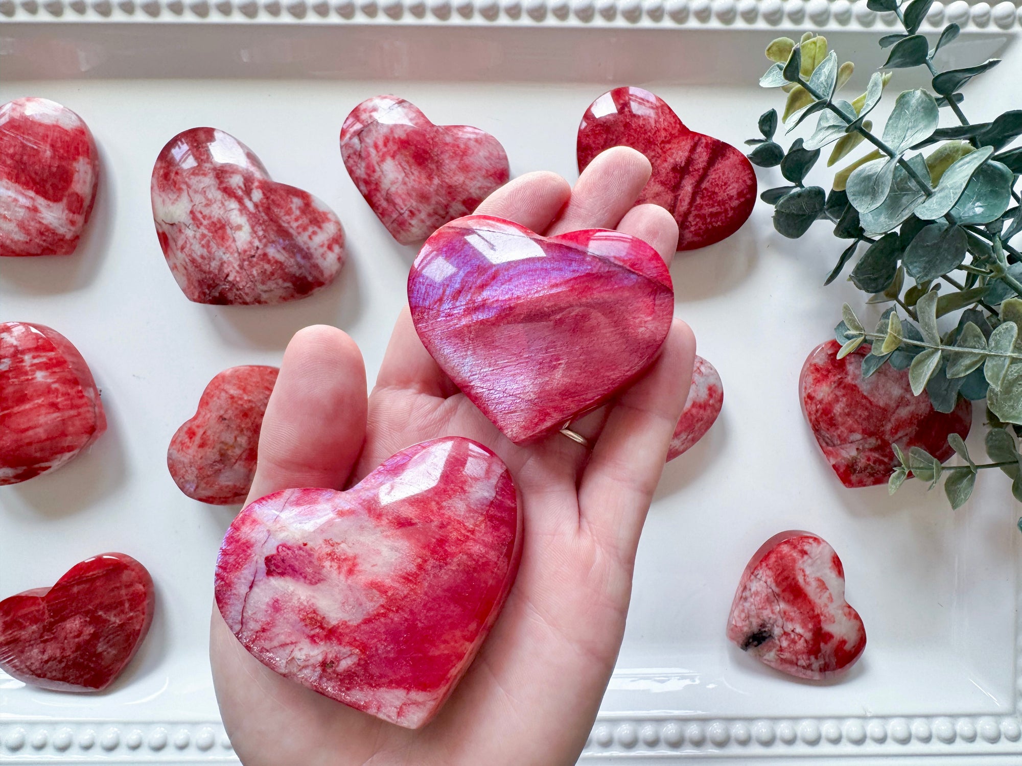 Red Moonstone Heart