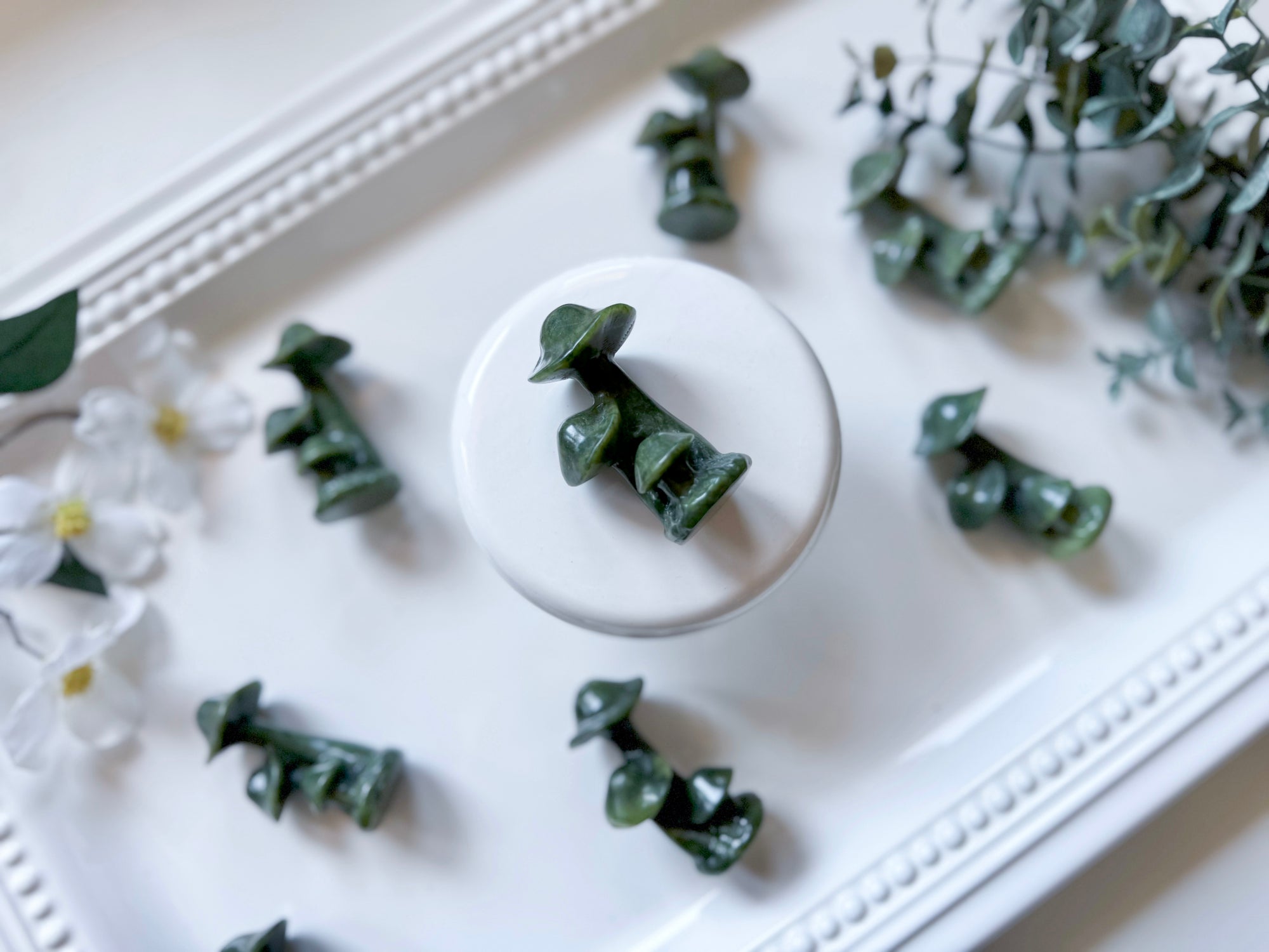 Jade Mushroom Family Carving