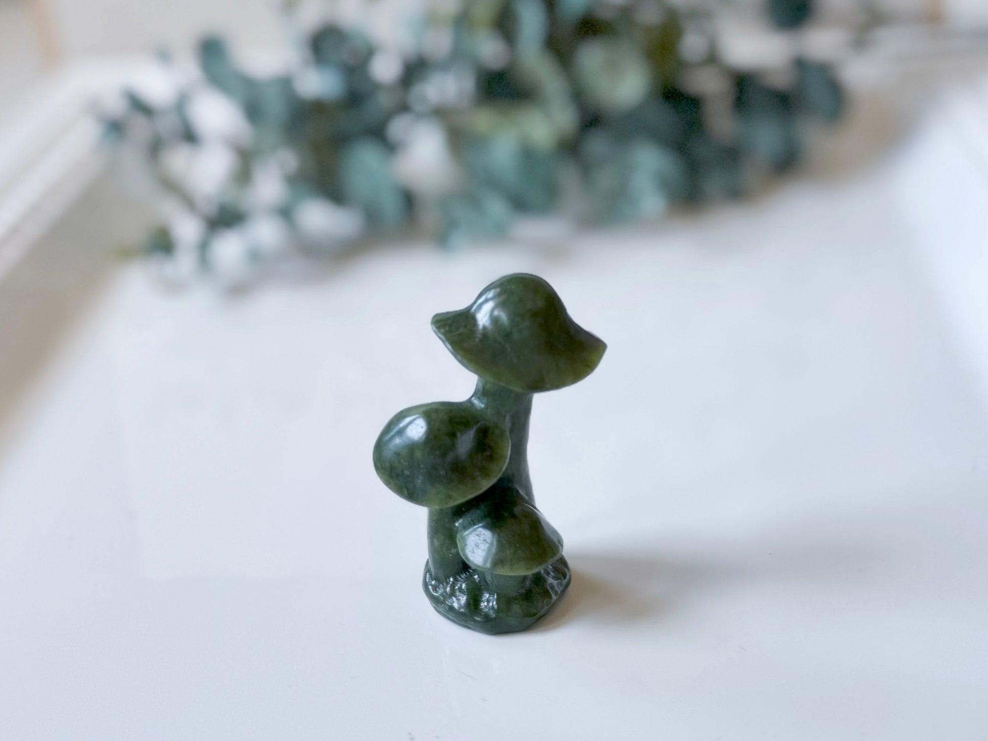 Jade Mushroom Family Carving