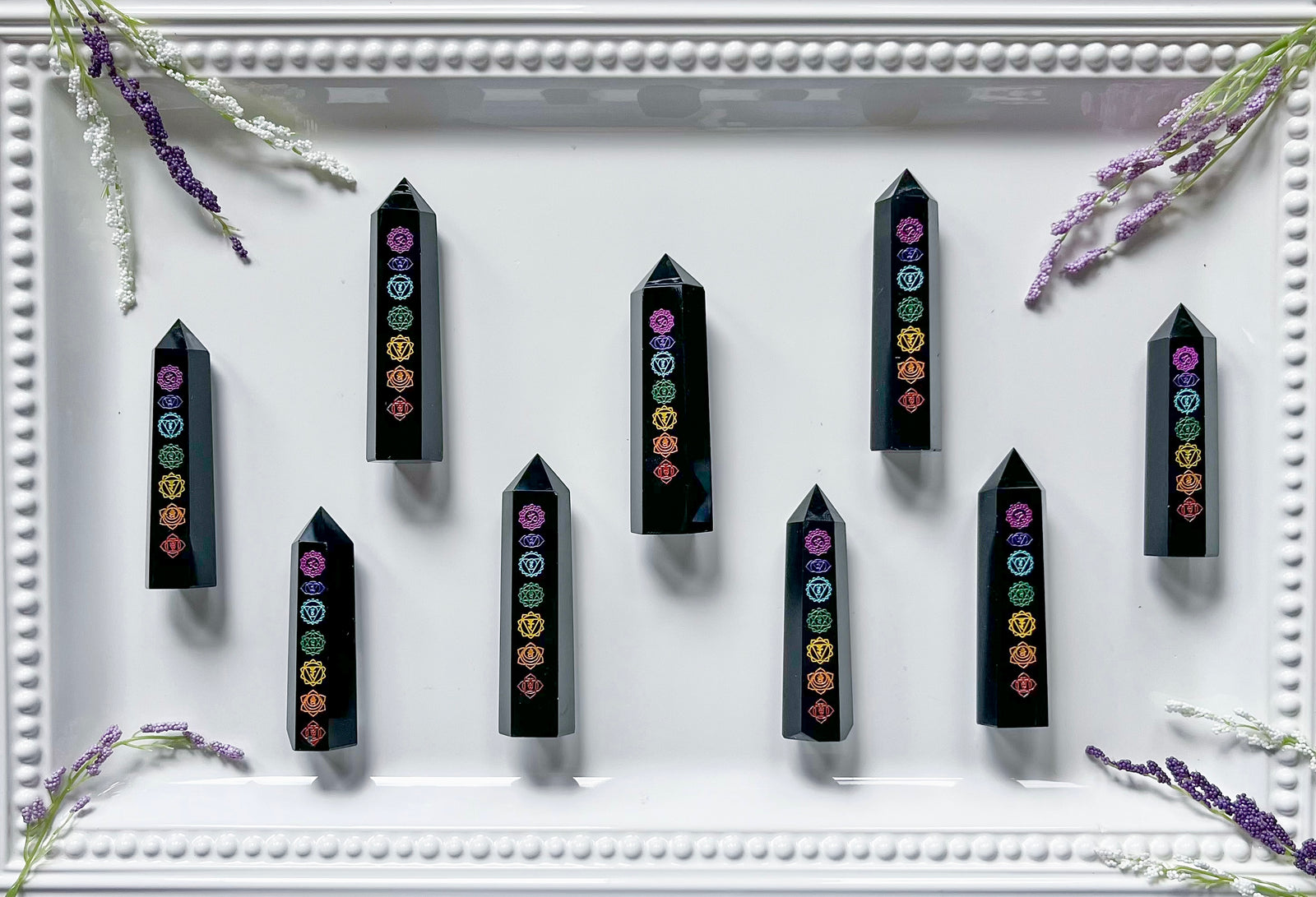 Black Obsidian Seven Chakra Points