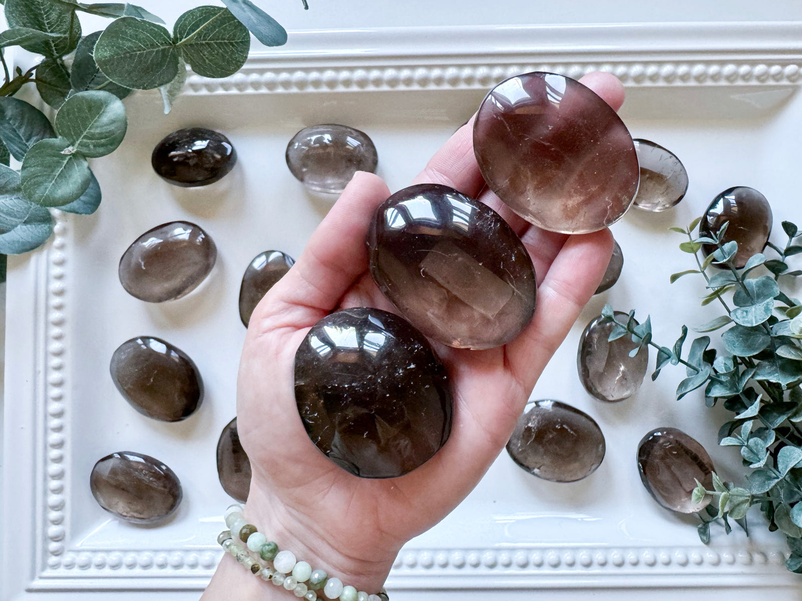Smoky Quartz Palm Stone