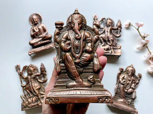 Bronze Diety Statue Plate - Ganesha