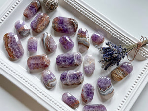 Amethyst & Agate Polished Palm Stone