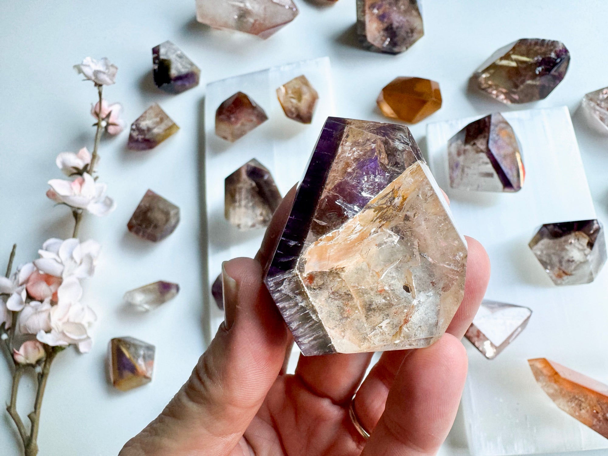 Dreamcoat Lemurian Amethyst Faceted Free Form || Brazil