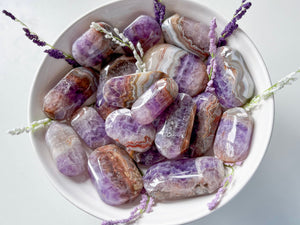 Amethyst & Agate Polished Palm Stone