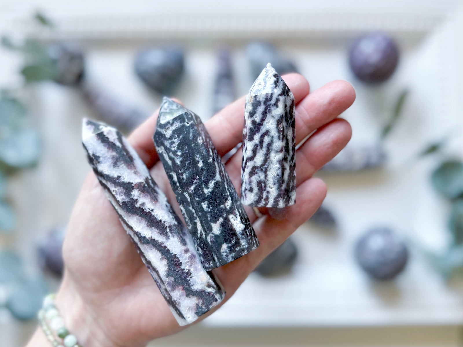 Purple Zebra Jasper with Fluorite Inclusions Tower