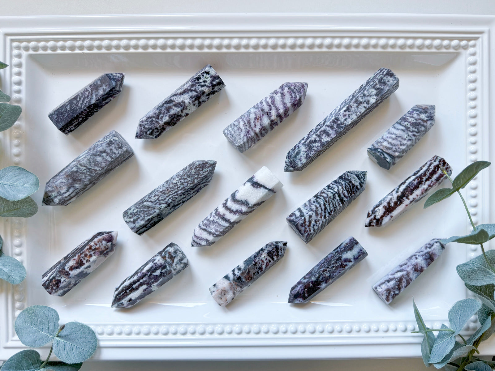 Purple Zebra Jasper with Fluorite Inclusions Tower