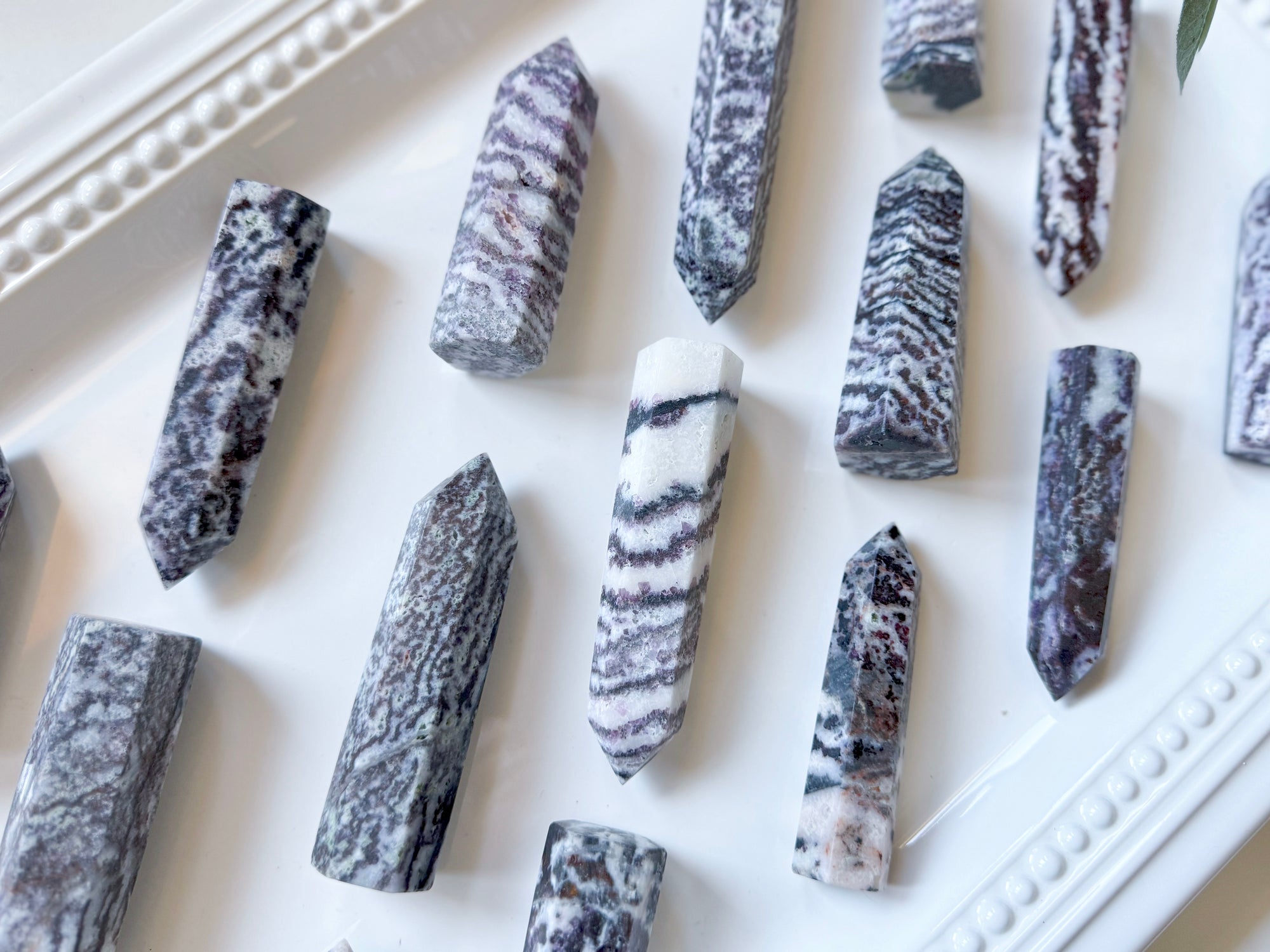 Purple Zebra Jasper with Fluorite Inclusions Tower