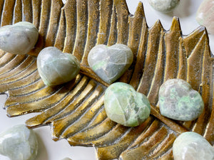 Garnierite Green Moonstone Heart || Madagascar