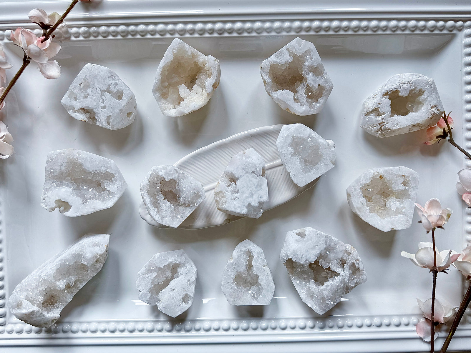 Druzy Quartz Geode Tower