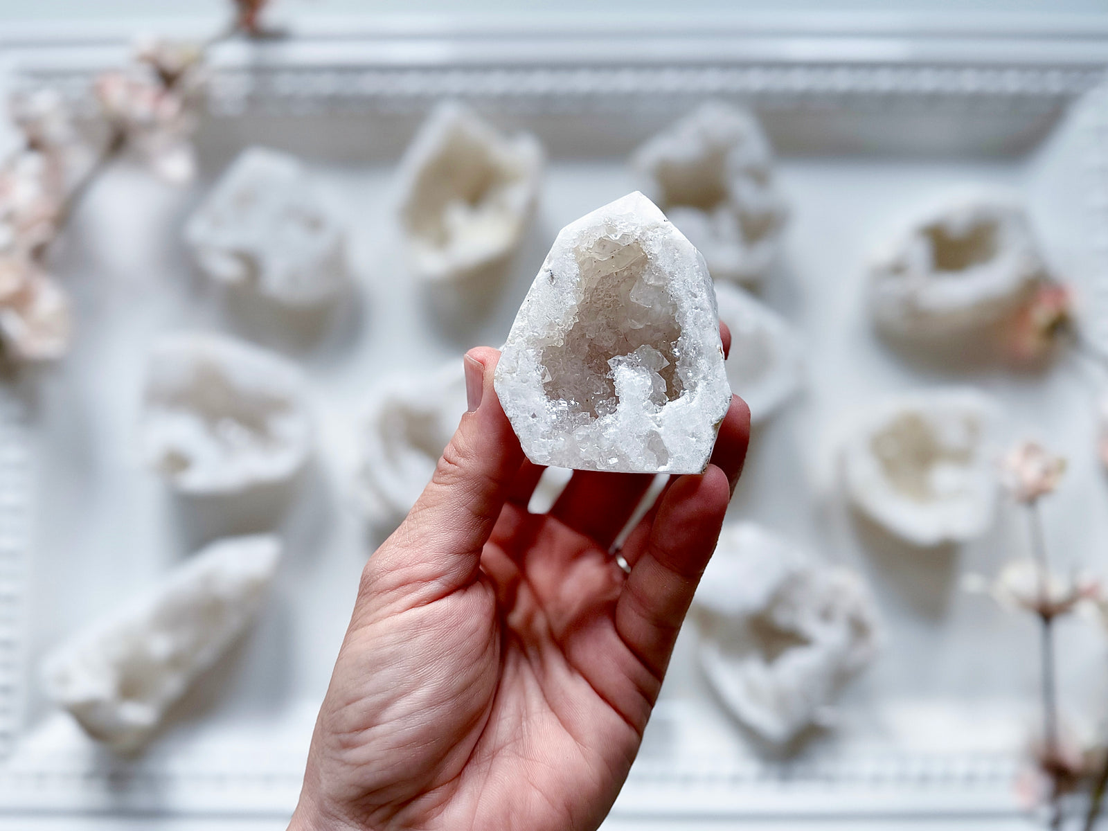 Druzy Quartz Geode Tower